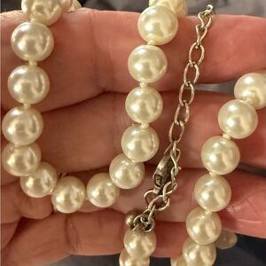 Signed Marvella faux tone pearls they are very pretty they are about 16-18 inche